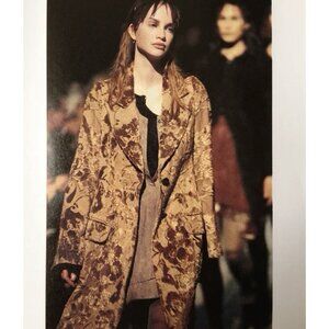 Ann Demeulemeester FW ‘94 Textured Velvet Trench Coat Sz 40 Light Brown Jacket